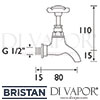 Bristan 1901 Bib Taps Dimensions